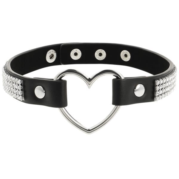 COQUETTE - CHIC DESIRE VEGAN LEATHER CHOKER WITH HEART 3